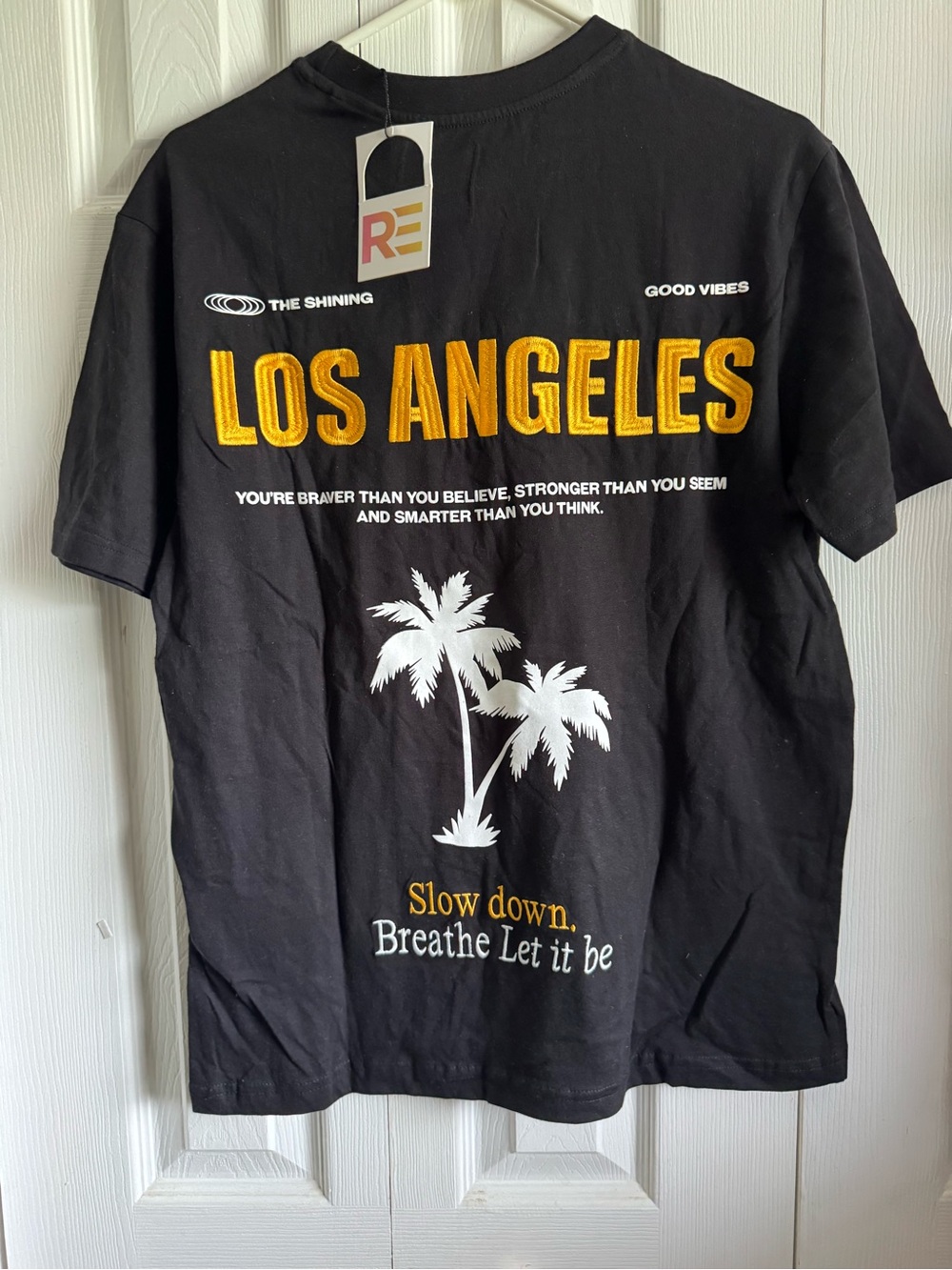 LOS ANGELES Graphic Tee - Black with Yellow Print